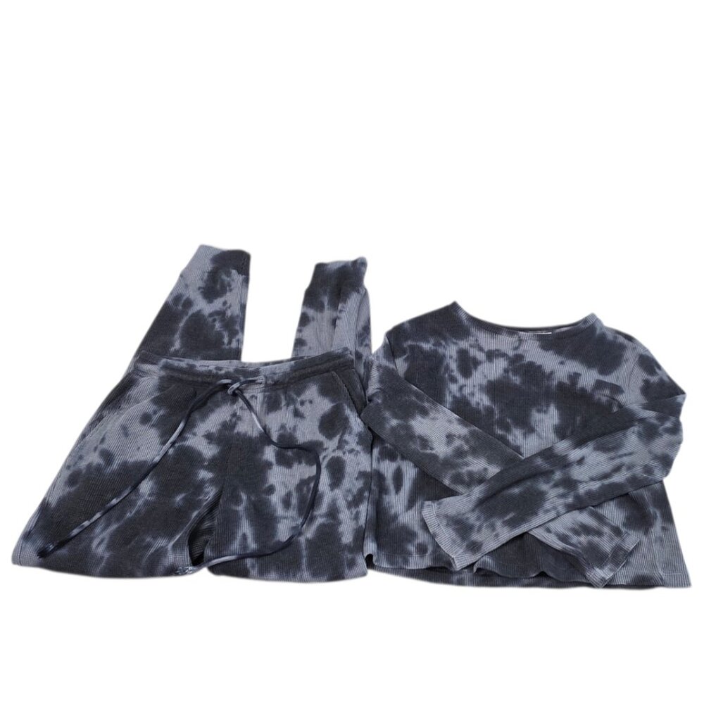 Cloth by Design Tie Dye Waffle Knit Sweatsuit Set, Joggers/Long Sleeve, Sz Small